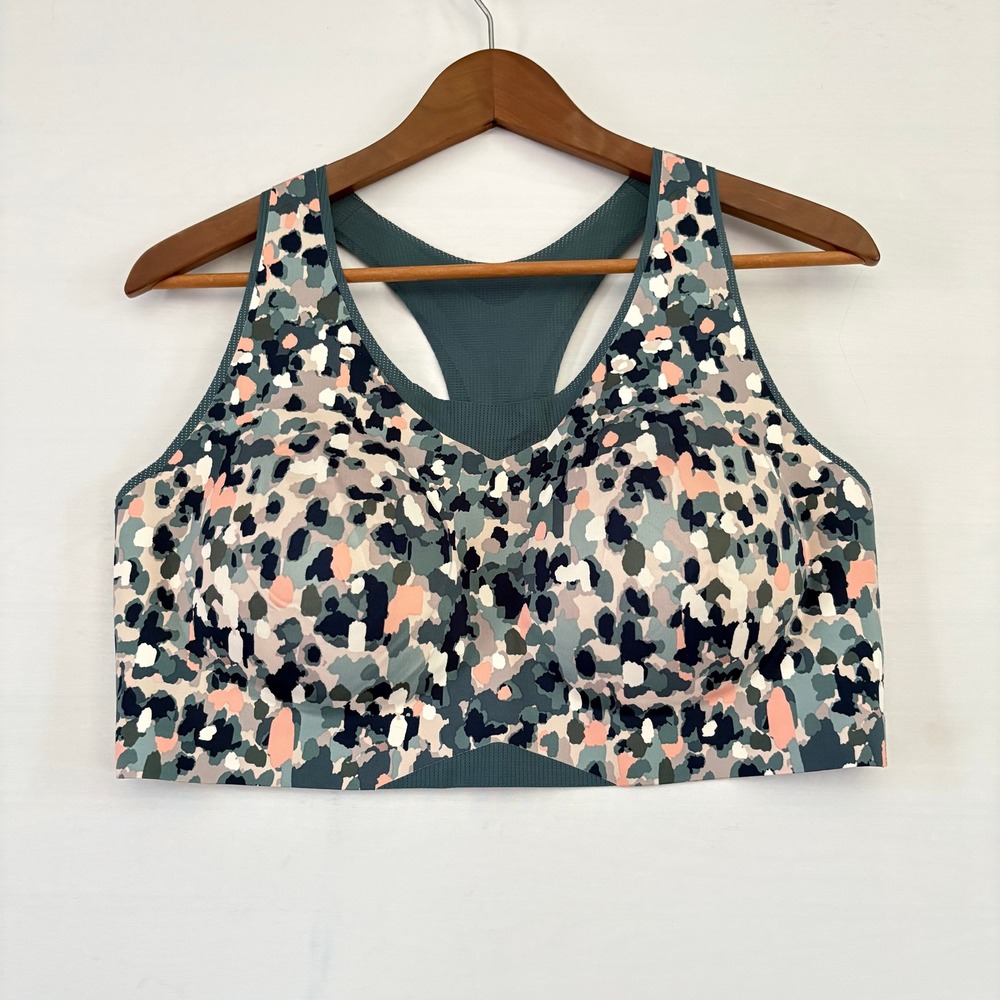 Soma Bliss Breathe Racerback Sport Bra XXL Multi Color Abstract Camo Print‎ Mesh